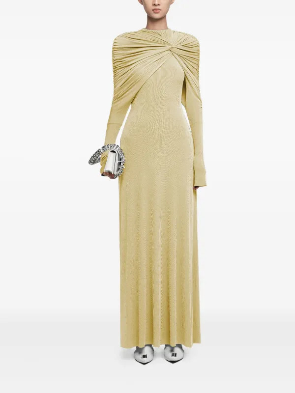 CHATS BY C.DAM Draped Dress | Yellow | FARFETCH | Farfetch Global