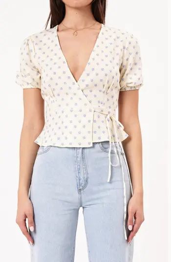 Rolla’s Verona Floral Print Linen Blend Wrap Top | Nordstrom | Nordstrom