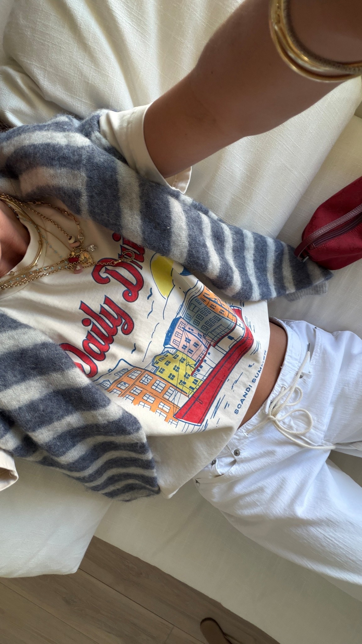 Tshirt is from last yr! I wear 24 short in these bottoms and small sweater