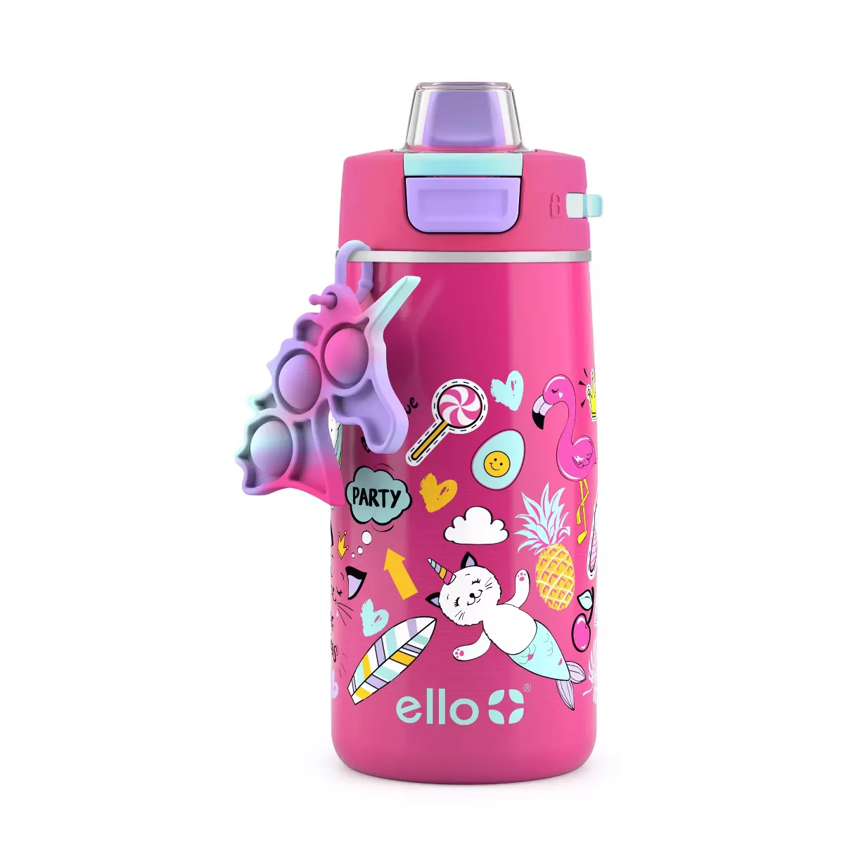 Ello 12oz Stainless Steel Colby Kids Water Bottle Orange