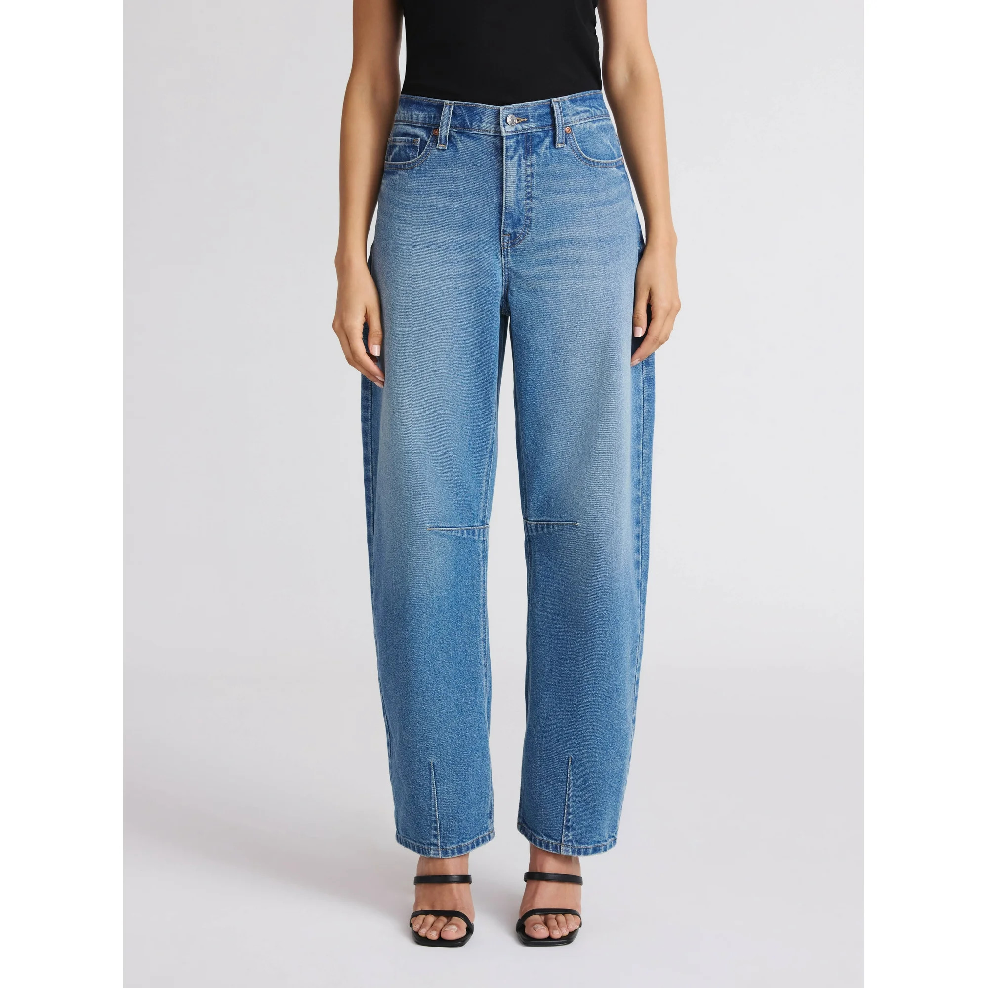 Sofia by Sofia Vergara Women's and Women's Plus Barrel Super High Rise Jeans, 27" Inseam, Sizes 0... | Walmart (US)