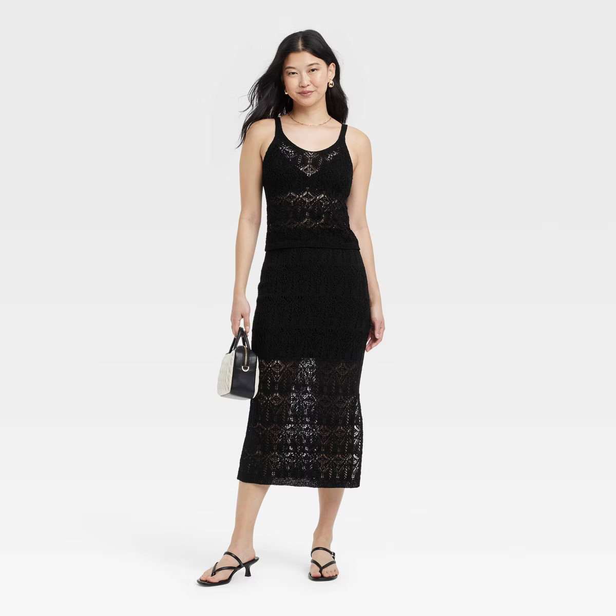 Women's Knit-Style Sweater Tank - A New Day™ Black XL: Sleeveless V Neck Pullover, Lightweight ... | Target