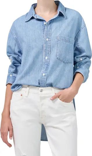 Kayla High-Low Cotton Denim Shirt | Nordstrom