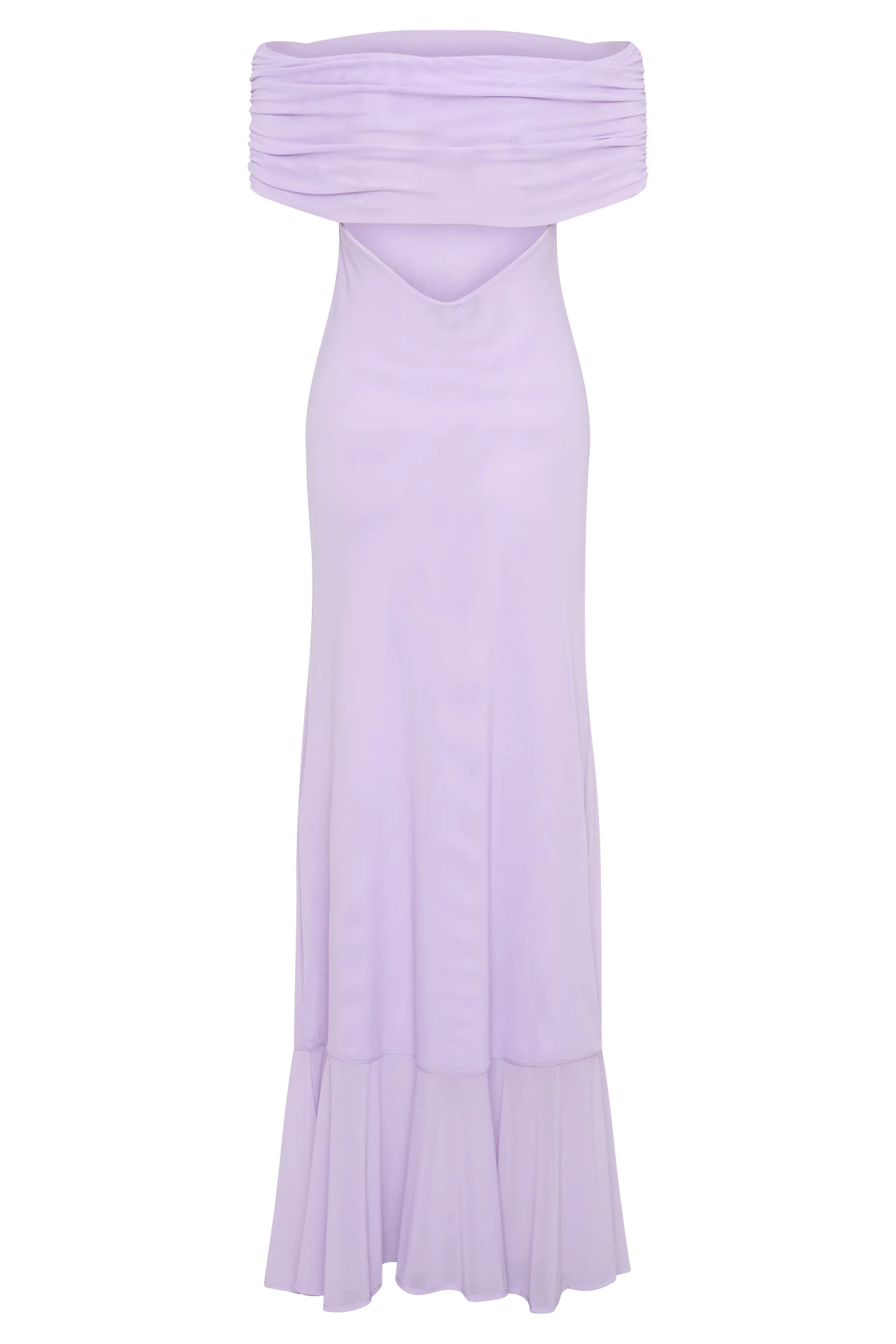 Audrey Off Shoulder Mesh Maxi Dress - Lilac | MESHKI US