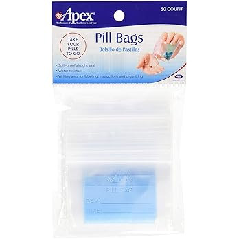 Apex Pill Baggies - 50 count, Pack of 6 | Amazon (US)