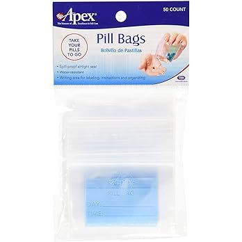 Apex Pill Baggies - 50 count, Pack of 6 | Amazon (US)