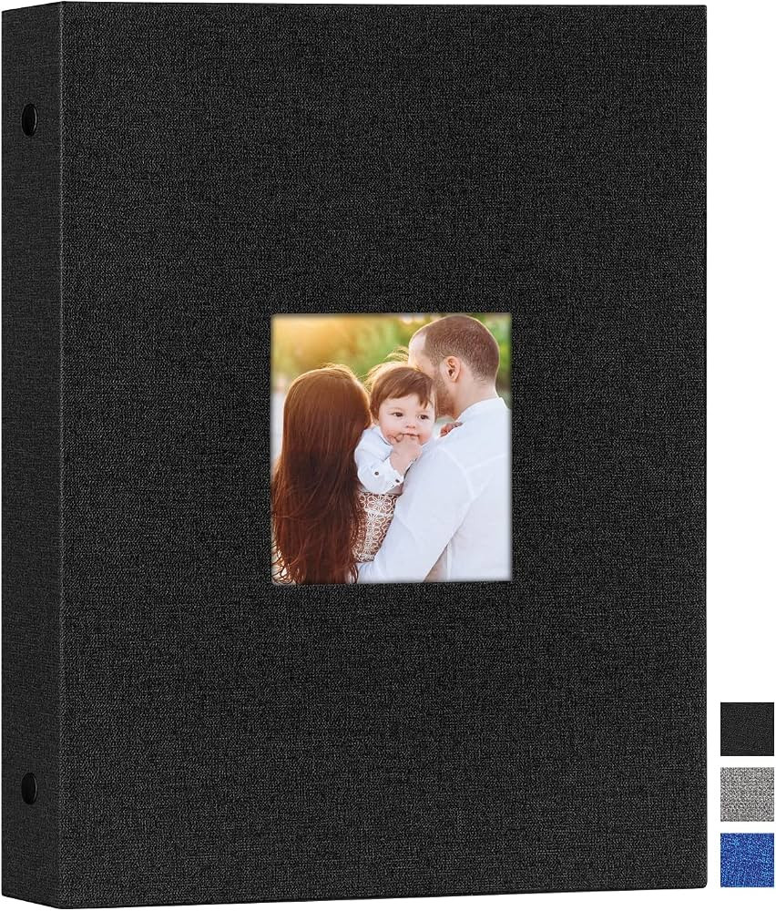 Lanpn Photo Album 6x8, Linen Hard Cover Acid Free Slip Slide in Photo Albums Sleeves Holds 50 Top... | Amazon (US)