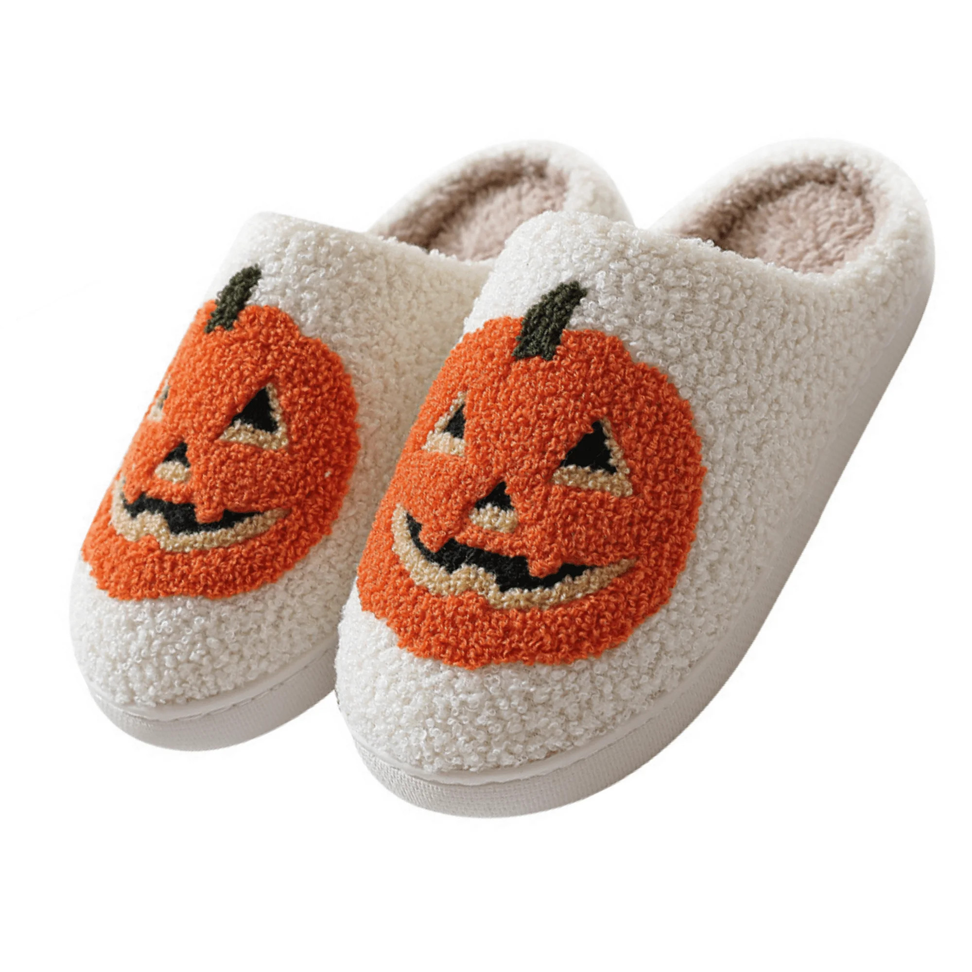 BERANMEY Cute Halloween Slippers for Women Perfect Soft Plush Comfy Warm Slip-On Halloween Pumpki... | Walmart (US)