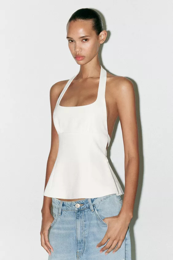 BOW HALTER TOP | Zara US
