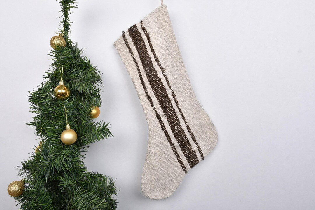 Rustic Christmas Stocking, Handmade Kilim Stocking, Unique Christmas Gift Idea, Monogrammed Stock... | Etsy (US)