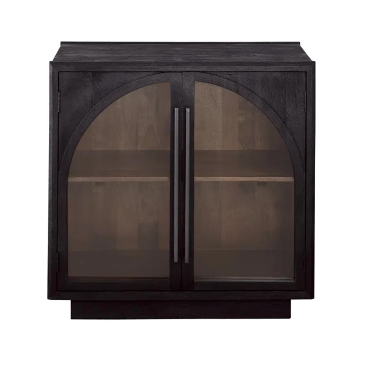 Arvetta Wood Two Door Storage Cabinet with Glass | Wayfair North America