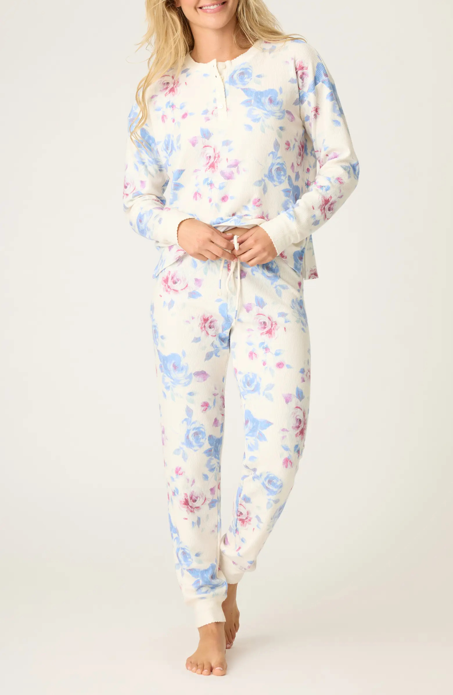 PJ Salvage Rodeo Rose Thermal Pajamas | Nordstrom | Nordstrom