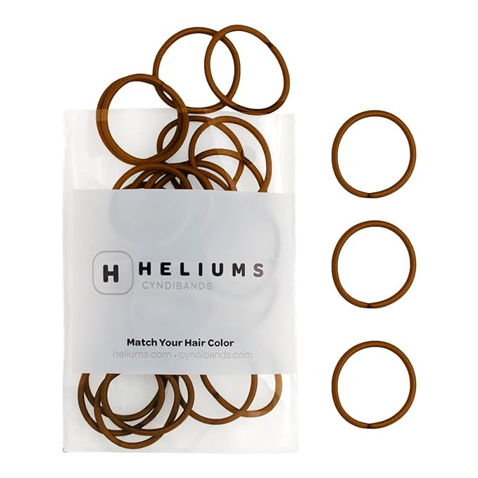 Heliums Small Hair Ties - Brown - No Damage Mini 1 Inch Reusable 2mm Elastics for Thin Hair and K... | Amazon (US)