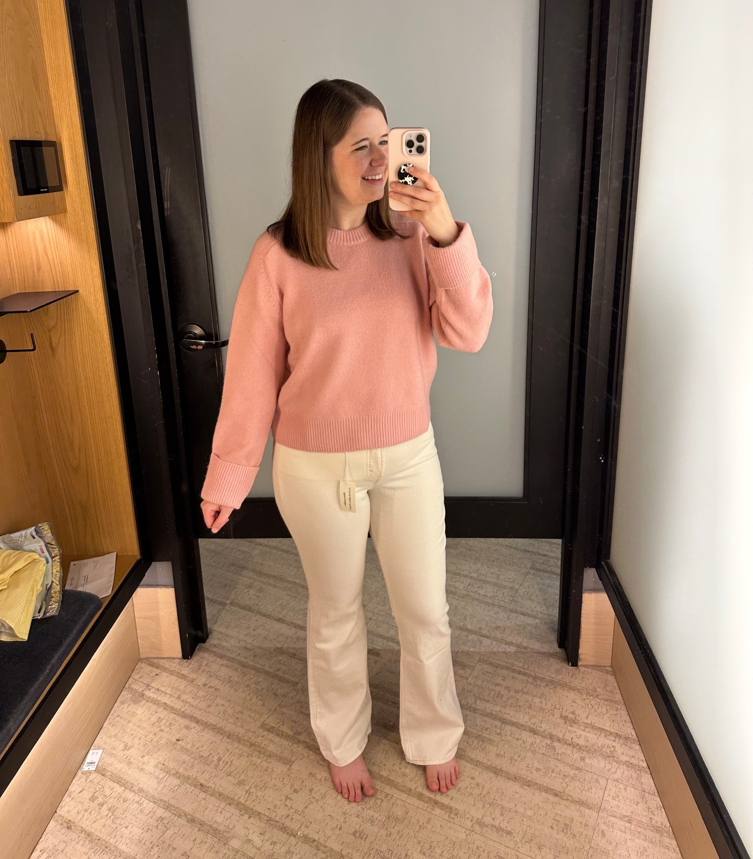 Wearing a medium in this super soft sweater and size 29 in these very flattering bootcut jeans! 

#LTKMidsize #LTKFindsUnder50 #LTKTall