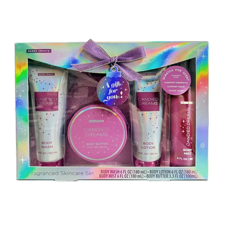 Scent Theory Candied Dreams Holiday Skincare Gift Set, 4 Piece | Walmart (US)
