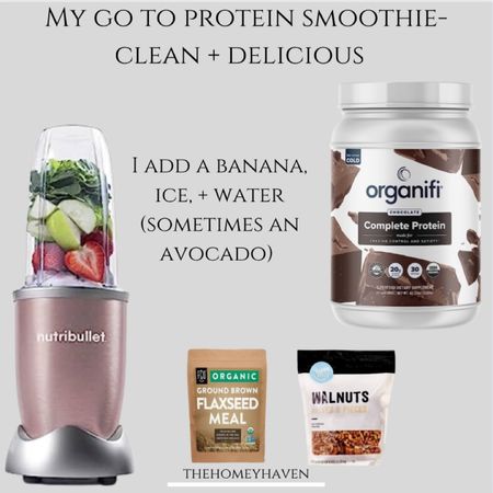 This is my morning and sometimes afternoon protein smoothie. It’s so good + simple! The nutribullet is my absolute fav! So easy to clean and use. The organifi protein is clean and healthy ingredients.


Amazon finds
Amazon home
Amazon 
Clean eating 
Nontoxic home
Healthy recipes
Home
Kitchen 
Kitchen decor
Family
Kids
Workout gear
Home decor 
Thehomeyhaven 

#LTKFind #LTKhome #LTKFitness