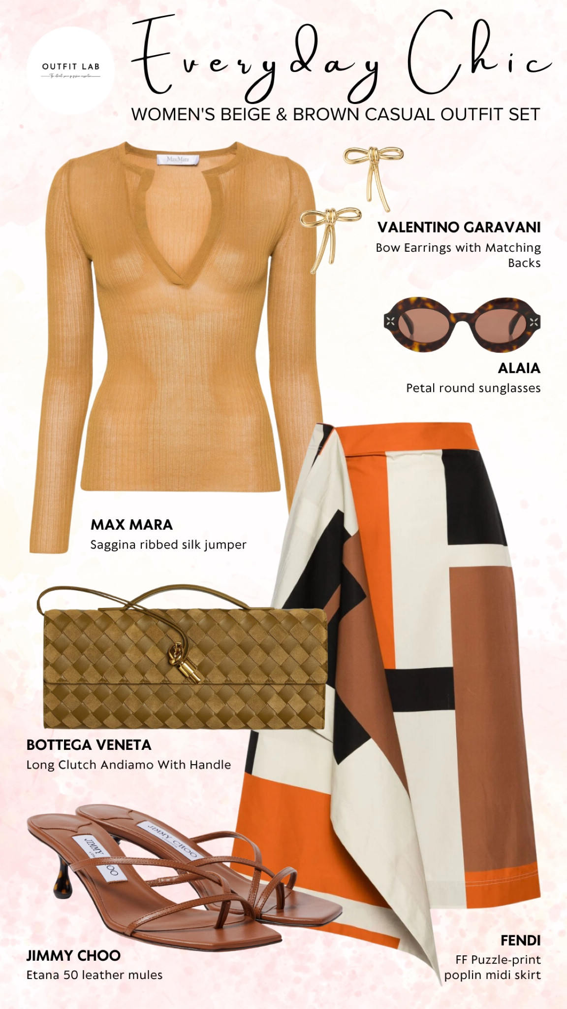 Everyday Chic: Women's Beige & Brown Casual Outfit Set – Shop Now!

Elevate your everyday style with this women's stylish casual outfit set in a beige and brown palette. Featuring a cozy Max Mara jumper paired with a chic Fendi skirt for a sophisticated yet relaxed look. Complete the ensemble with elegant Jimmy Choo mules and a sleek Bottega Veneta clutch. Add a touch of glamour with Valentino Garavani earrings and Alaia sunglasses. Perfect for any day out, this outfit ensures you stay fashionable and effortlessly chic. Shop now to enhance your everyday wardrobe with this stunning set!

#LTKStyleTip #LTKMidsize #LTKOver40