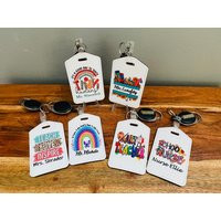 Teacher Id Badge Holders With Retractable Clip Work Holder Gift Thank You School Nurse Tiny Humans Art Teach Love Inspire | Etsy (US)
