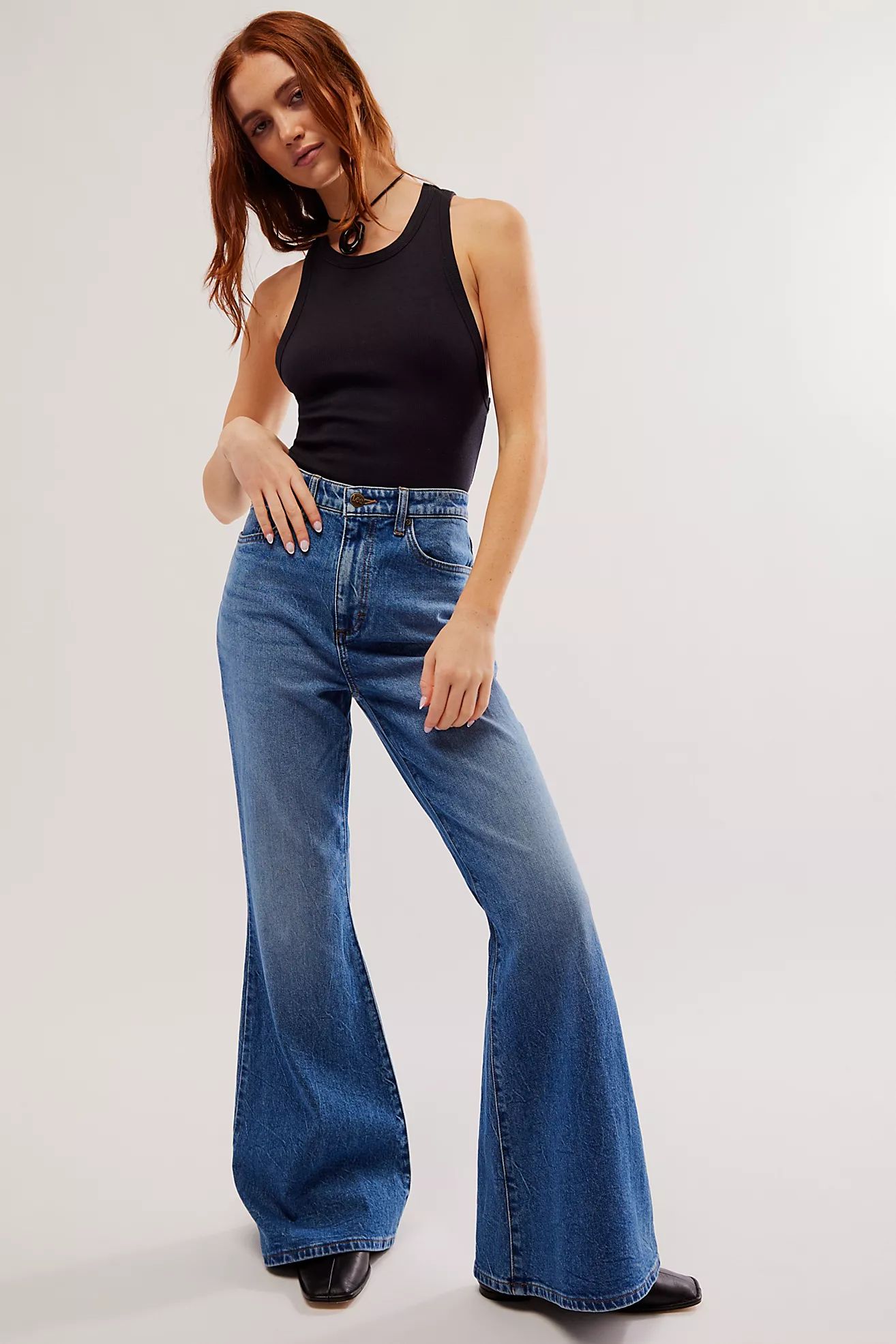 Lee High-Rise Flare Jeans | Free People (Global - UK&FR Excluded)