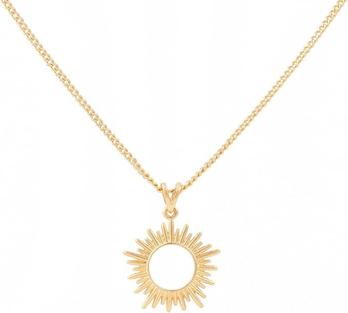 ALLISON ROSE ATELIER - Sun Pendant Necklace - 14k Gold Plated Pendant Necklaces - Long Round Pend... | Amazon (US)