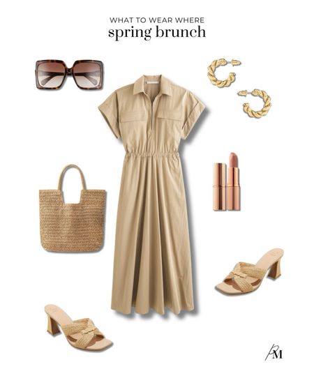 Spring brunch outfit idea. This Abercrombie dress and Amazon straw tote are perfect for spring. 

#LTKStyleTip #LTKSeasonal #LTKBeauty