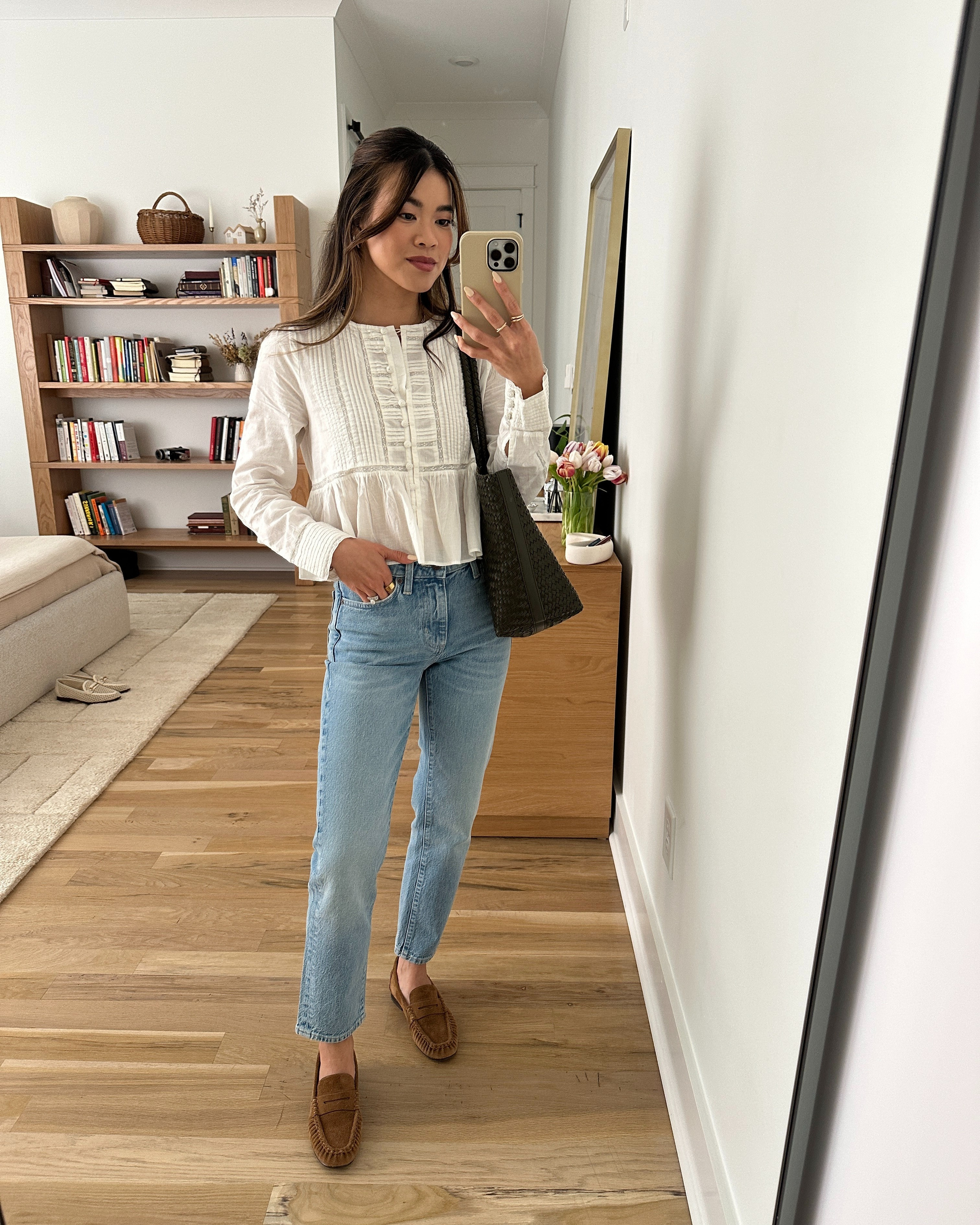 Sizing info:
•blouse size 2 
•jeans size 24 (I’d recommend sizing up if you’re between sizes) in vintage light blue 

petite fashion, get dressed with me, outfit inspiration, ootd, nashville outfit, Nashville influencer, petite style, vacation style, casual outfits, mom style, petite pants, spring outfits, spring outfit info, spring pants, spring outfit idea, spring top, spring bag, spring blouse, spring shoes, spring jeans, aritzia jeans  
@Aritzia 
 

#LTKootd #LTKSeasonal #LTKPetite