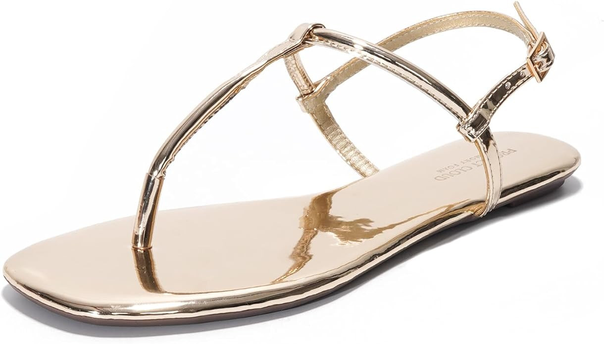 Project Cloud Thong Sandals for Women Flip Flops Beach Flats Sandals Celebration | Amazon (US)