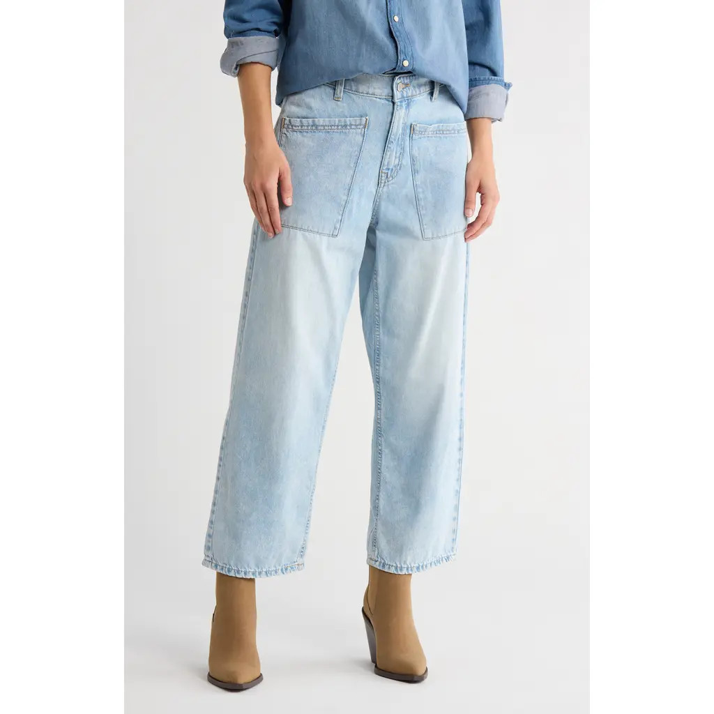 Lucky Brand Patch Pocket High Waist Wide Leg Jeans in Long Weekend at Nordstrom Rack, Size 26 30 | Nordstrom Rack