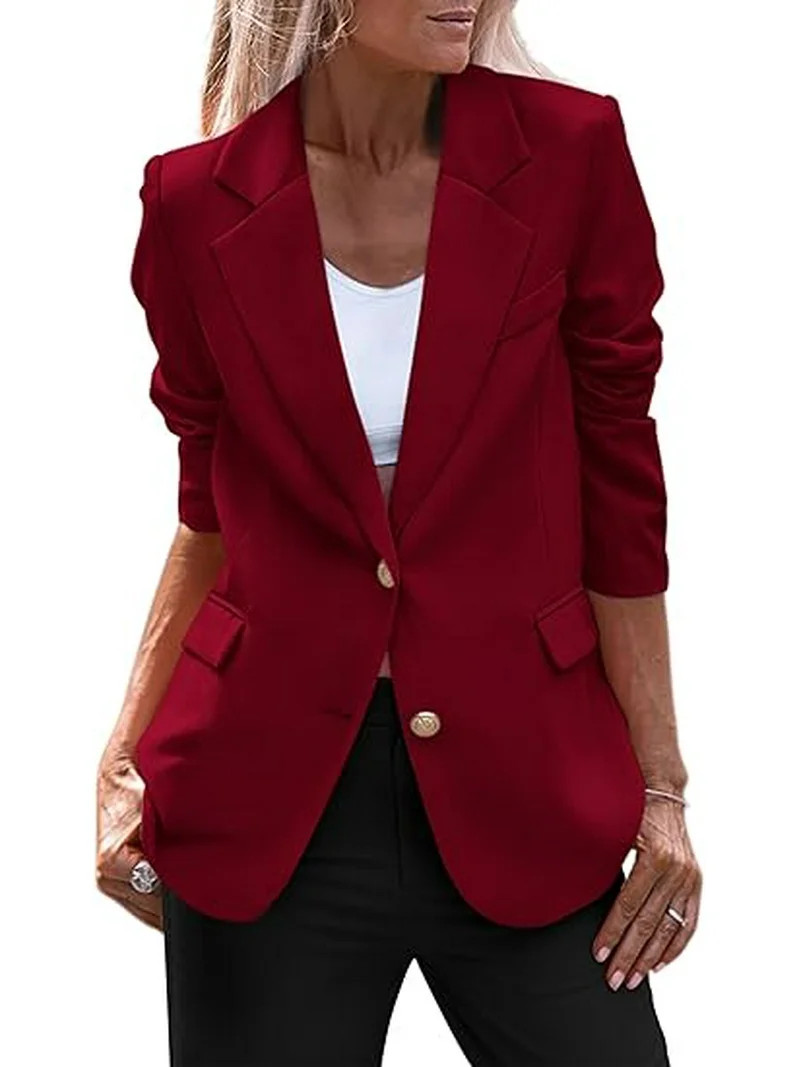 PRETTYGARDEN Women's Spring Fall Business Casual Blazers Long Sleeve Notch Lapel Trendy Work Offi... | Walmart (US)