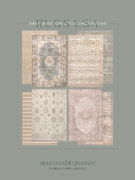 I’ve rounded up some stunning area rugs that would be perfect for a little girls room! All soft, neutral and so beautiful. Rugs USA is up to 65% off almost everything with an additional 10% off right now too! 

#LTKStyleTip #LTKHome #LTKSaleAlert