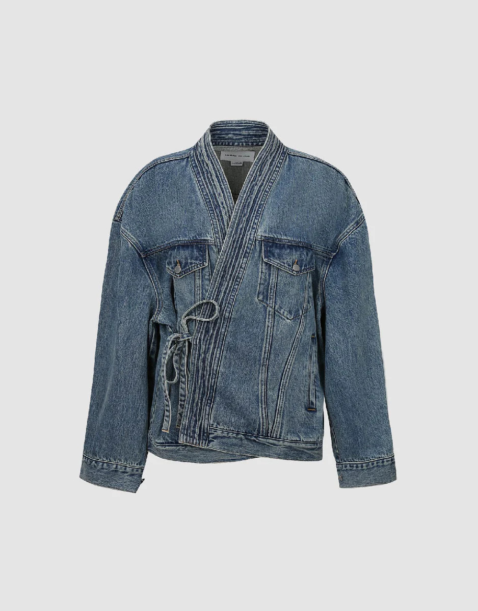 Kimono Lapel Denim Jacket | Urban Revivo