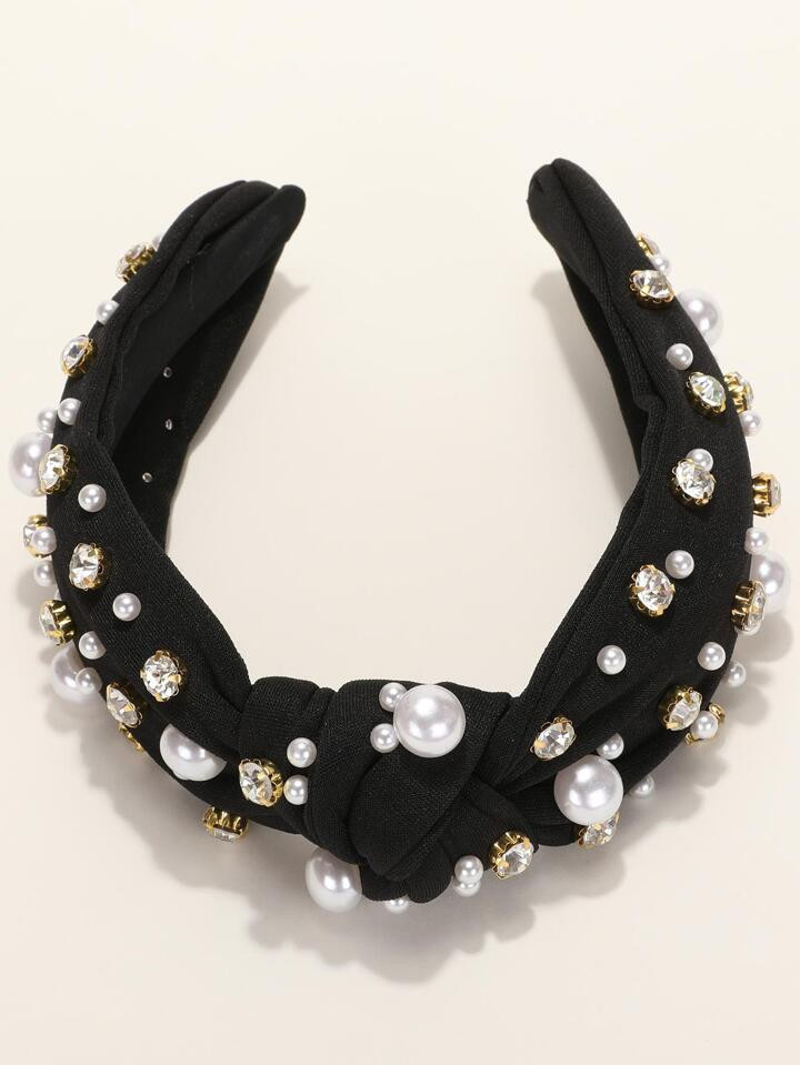 Rhinestone & Faux Pearl Decor Headband | SHEIN