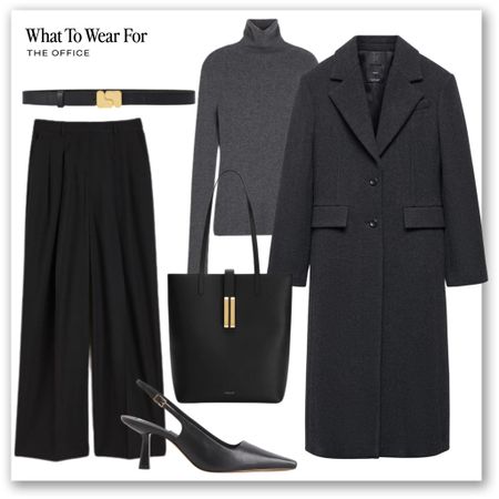 Office outfits for autumn 🍂 

Tailored trousers, long coat, workwear, grey roll neck, high street, demellier tote bag, sling back heels, H&M, mango 

#LTKworkwear #LTKSeasonal #LTKstyletip