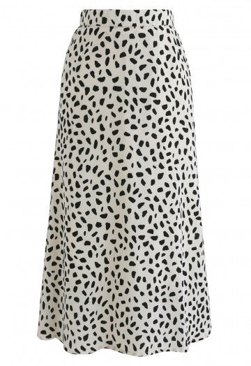 Something About Spot Chiffon Skirt in Ivory | Chicwish