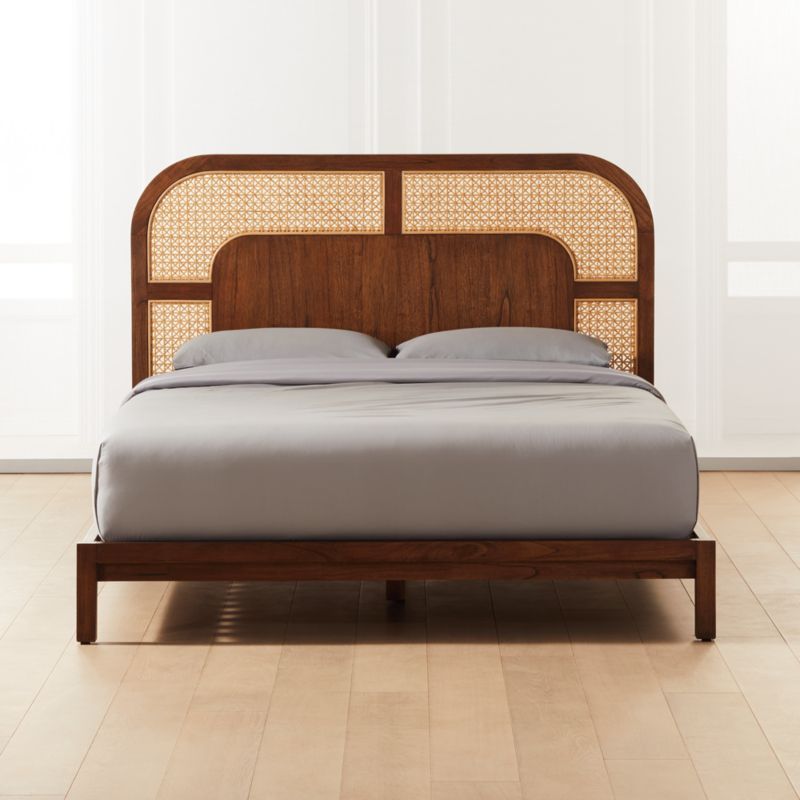 Nadi Wood and Cane Queen Bed + Reviews | CB2 | CB2