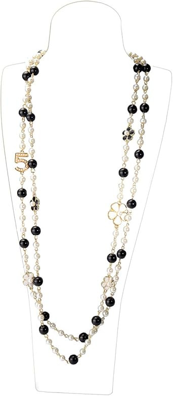 Women Long Pendants Layered Imitation Pearl Necklace | Amazon (US)
