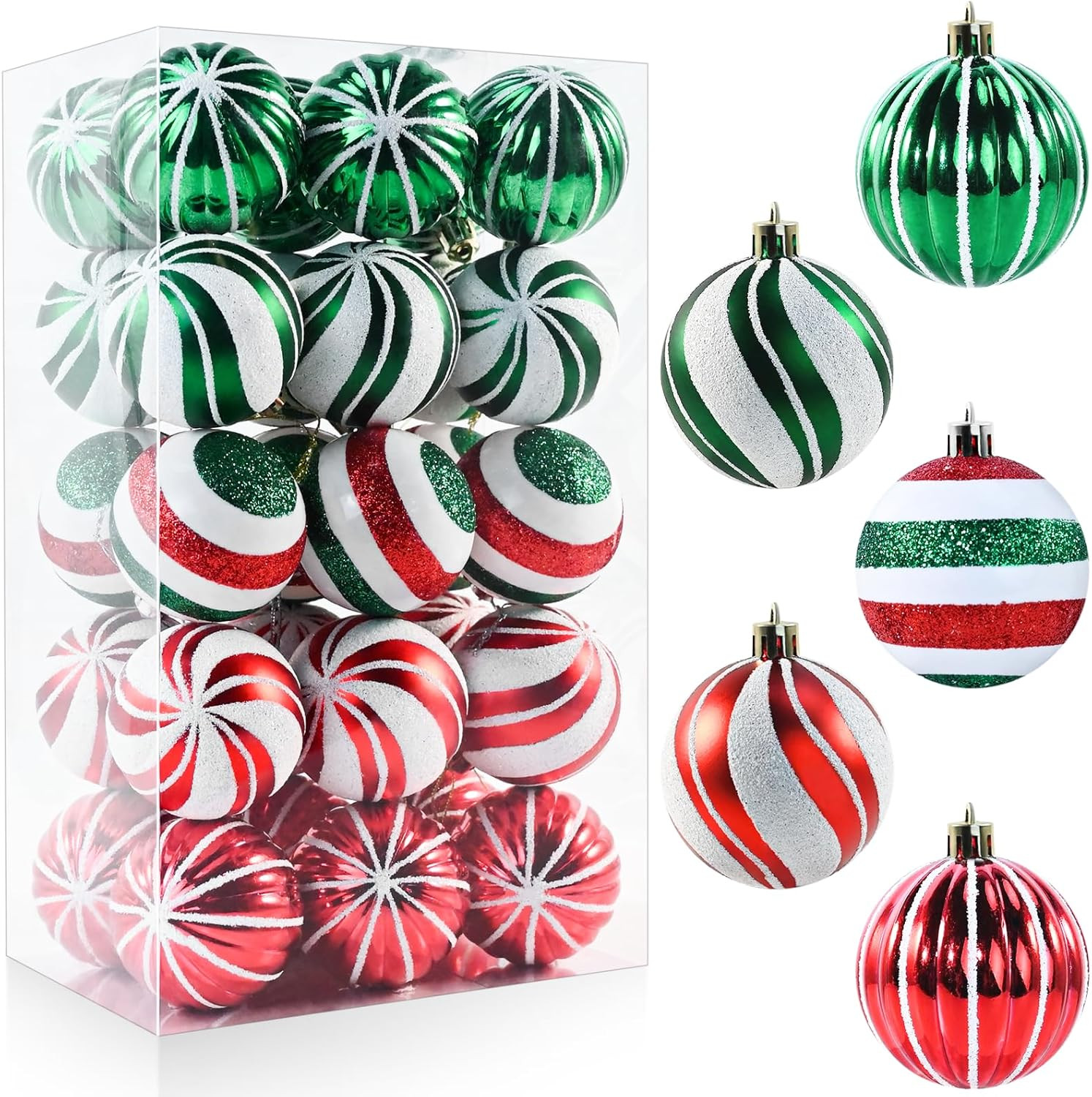 Christmas Balls Ornaments for Xmas Tree, 30Pcs Shatterproof Christmas Tree Decorations, Tree Hang... | Amazon (US)