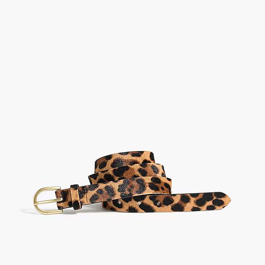 Leopard calf hair belt | J.Crew Factory