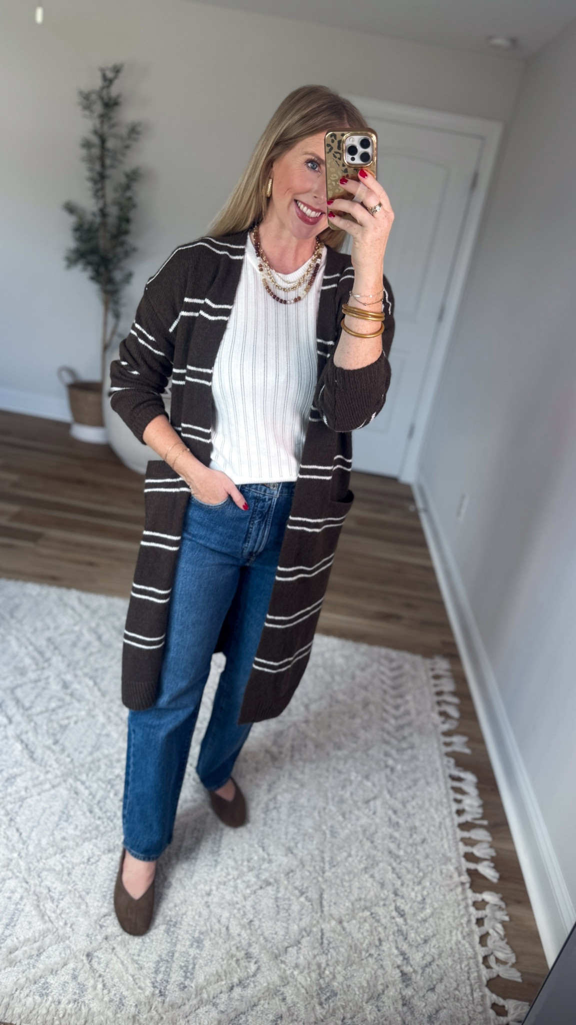 Walmart try on, Walmart fashion, striped cardigan, Pointelle sweater

#LTKootd