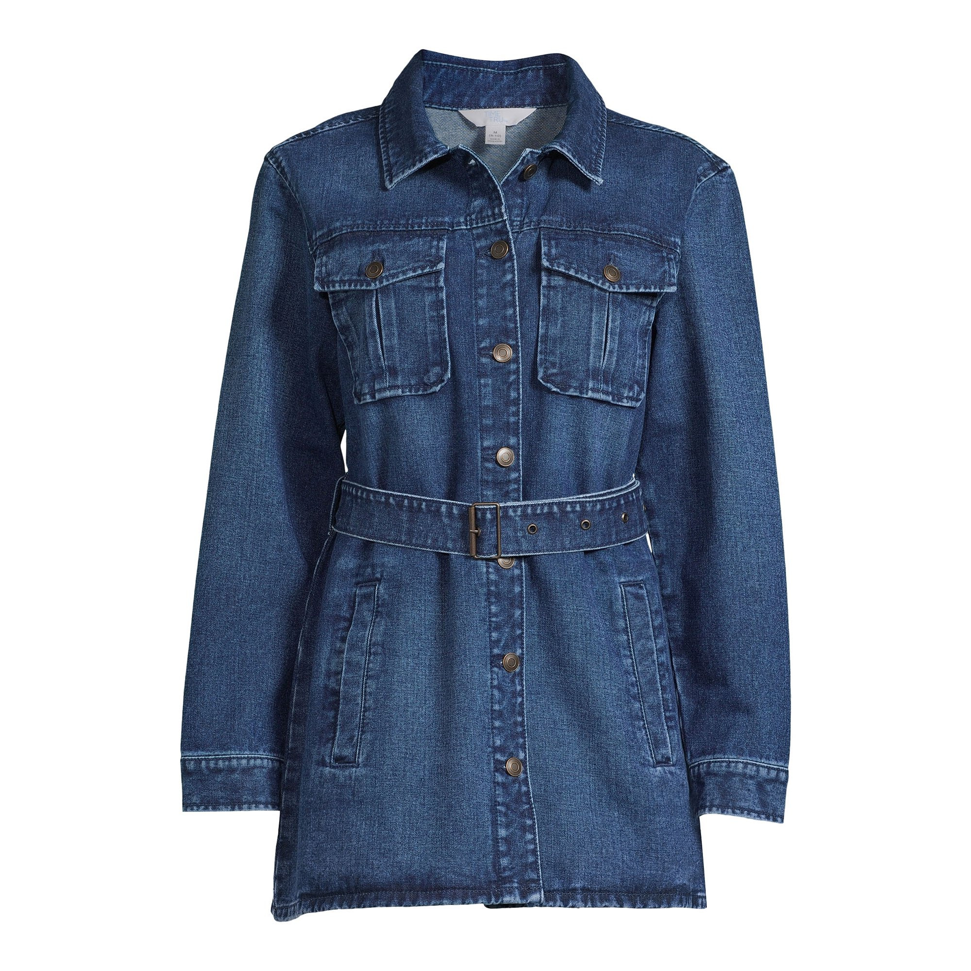 Time and Tru Women's Belted Jean Jacket | Walmart (US)