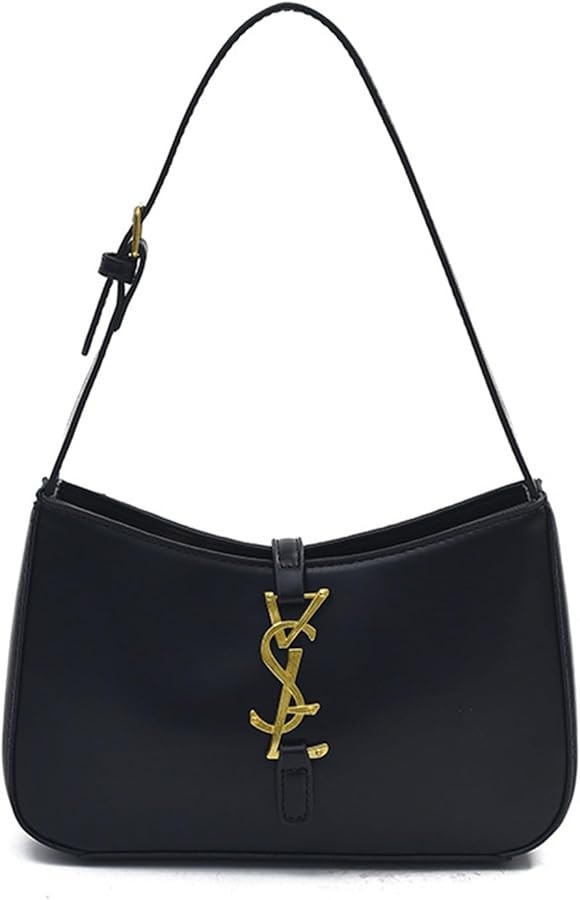 Designer Croc Embossed Cowhide Shoulder Bag with Gold Hardware, Adjustable Strap – Luxury Under... | Amazon (US)