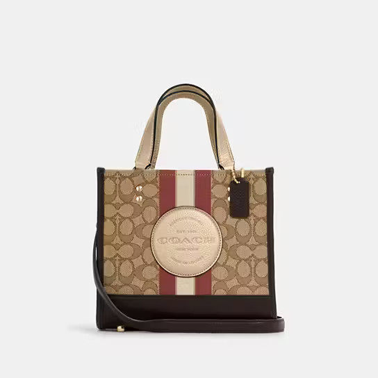 Dempsey Tote 22 In Signature Jacquard With Stripe And Coach Patch | Coach Outlet US