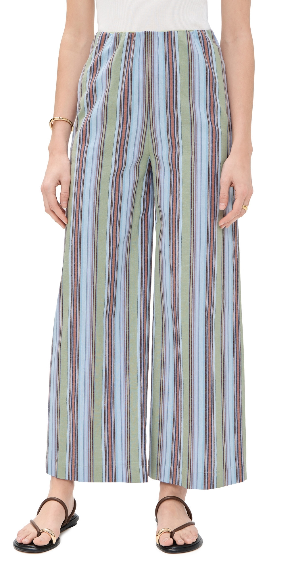 FAITHFULL Lane Pants Agua Stripe/Blue 12 | Shopbop