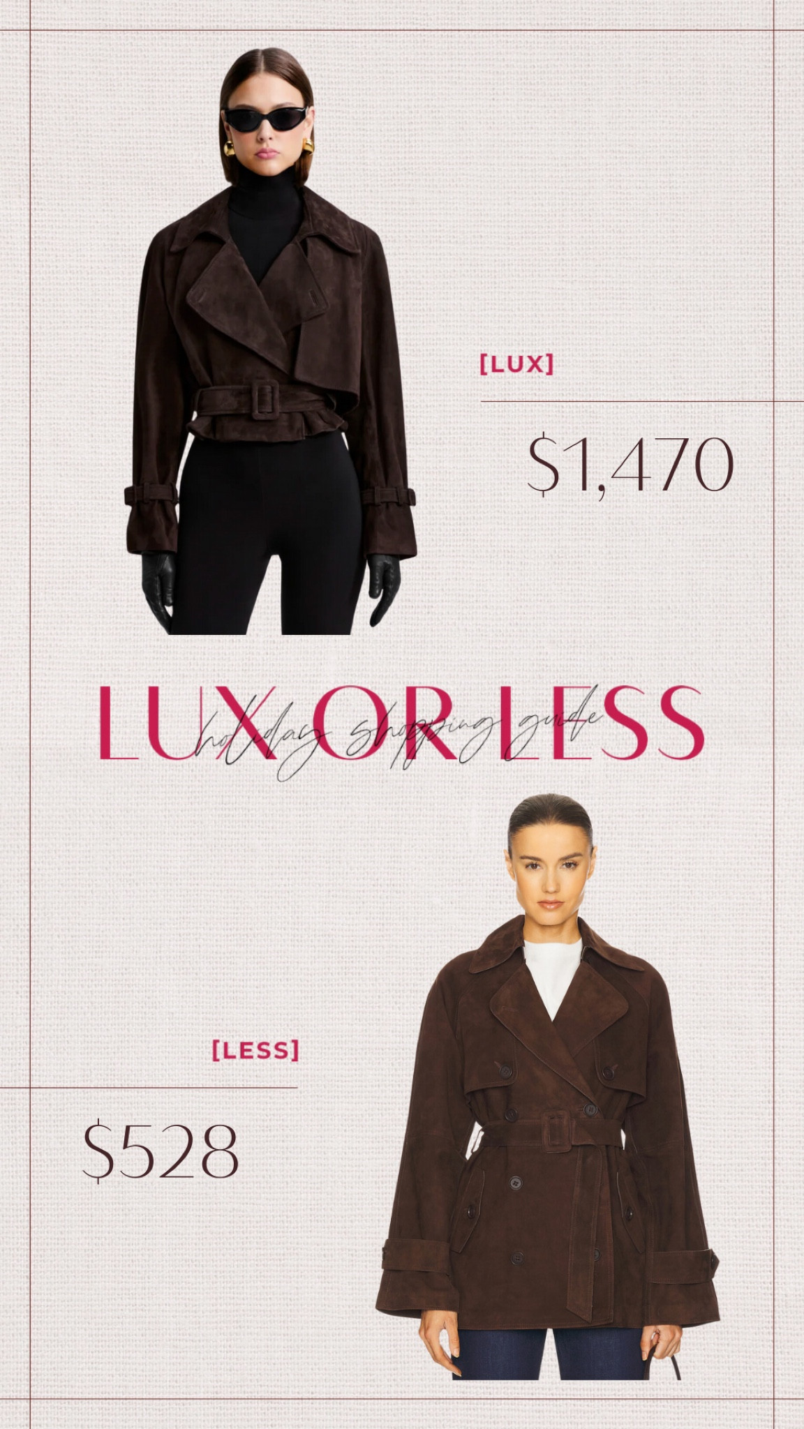 This trench coat is reasonably priced for real suede, size up for an effortless fit! 

#LTKSeasonal #LTKStyleTip #LTKOver40