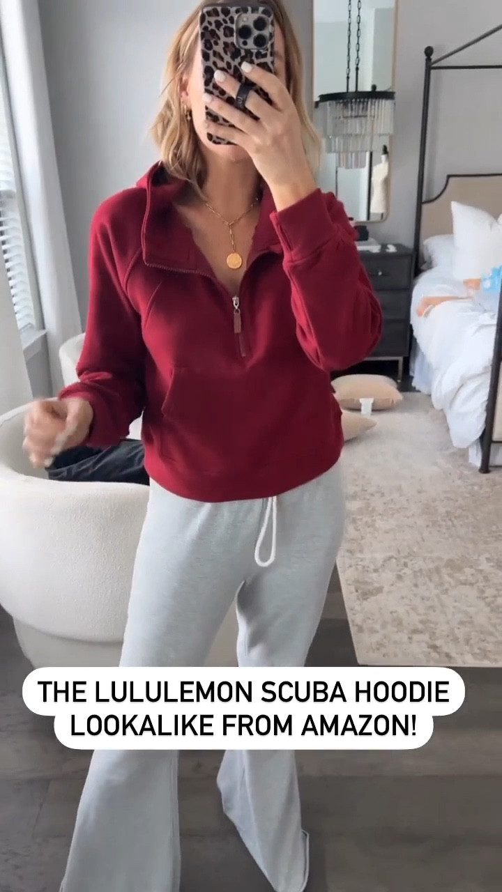 Lululemon Scuba hoodie look for less from Amazon! Comes in different colors & fits tts! #founditonamazon 
#ltkvideo 