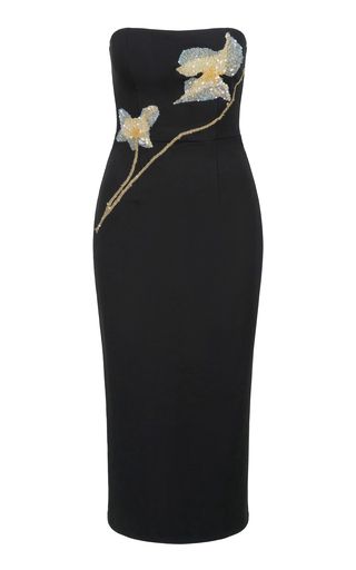 Brooke Beaded Crepe Midi Dress | Moda Operandi (Global)