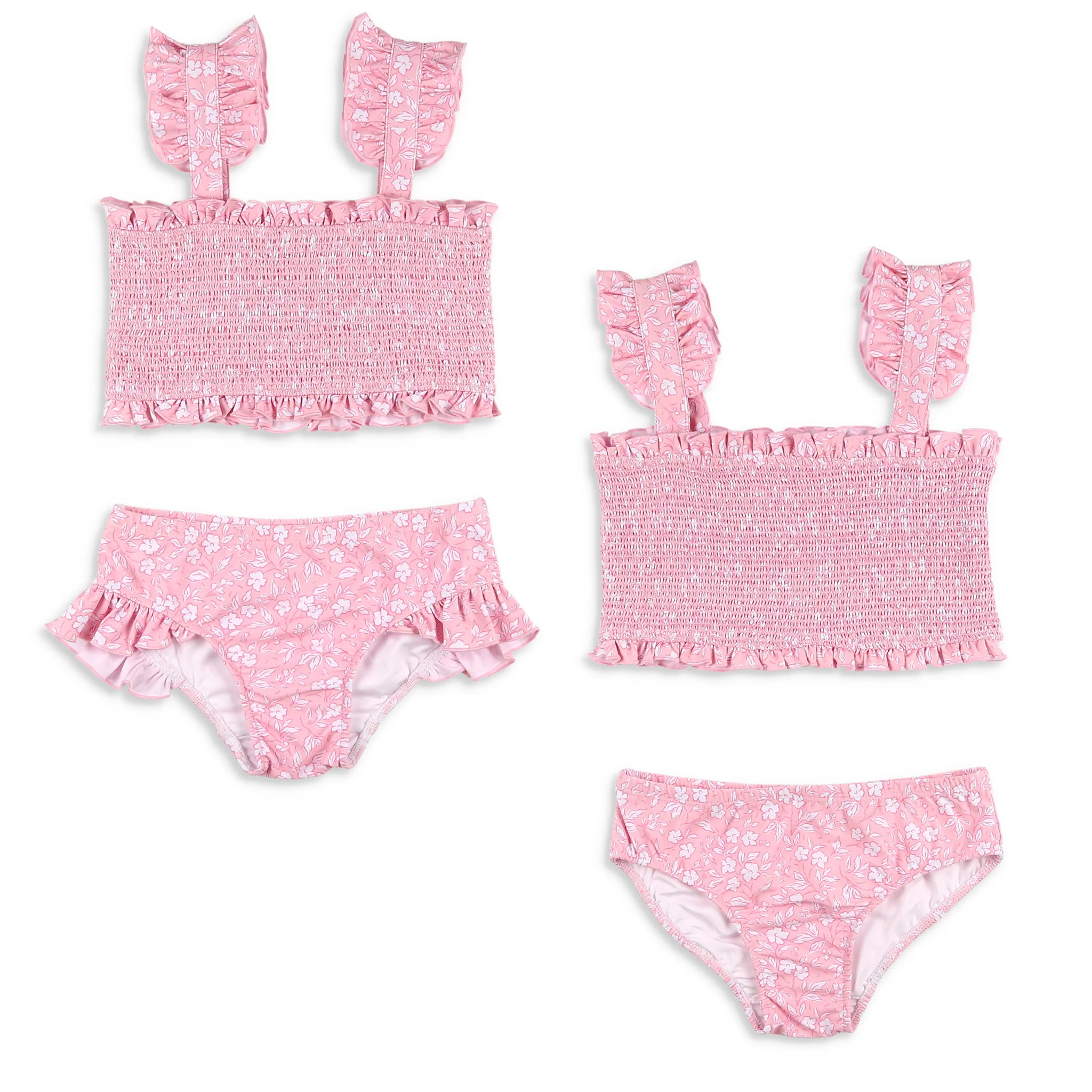 Girls Smocked Bikini - Pink Petal - Shrimp and Grits Kids | Shrimp and Grits Kids
