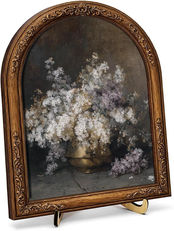 French Country Floral Wall Art Sign for Home Decor, Vintage Flower Arch Wooden Tabletop Plaque, E... | Amazon (US)