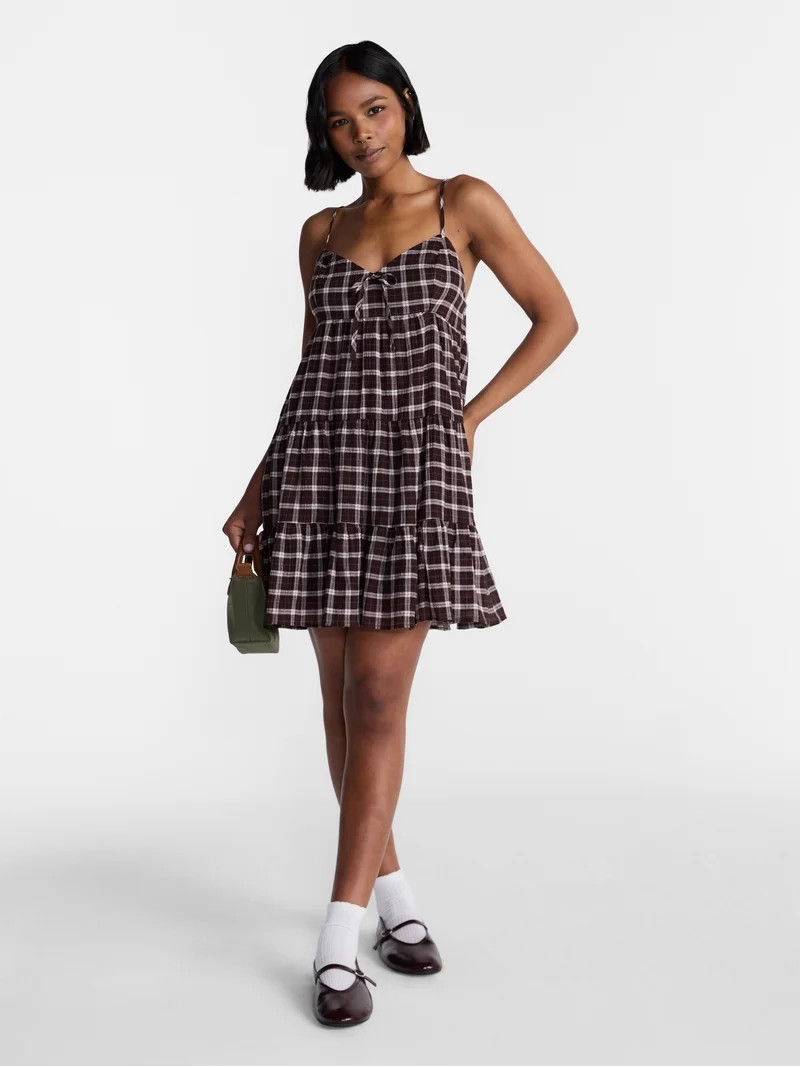 No Boundaries Tiered Trapeze Dress, Women's XXS-XXL | Walmart (US)