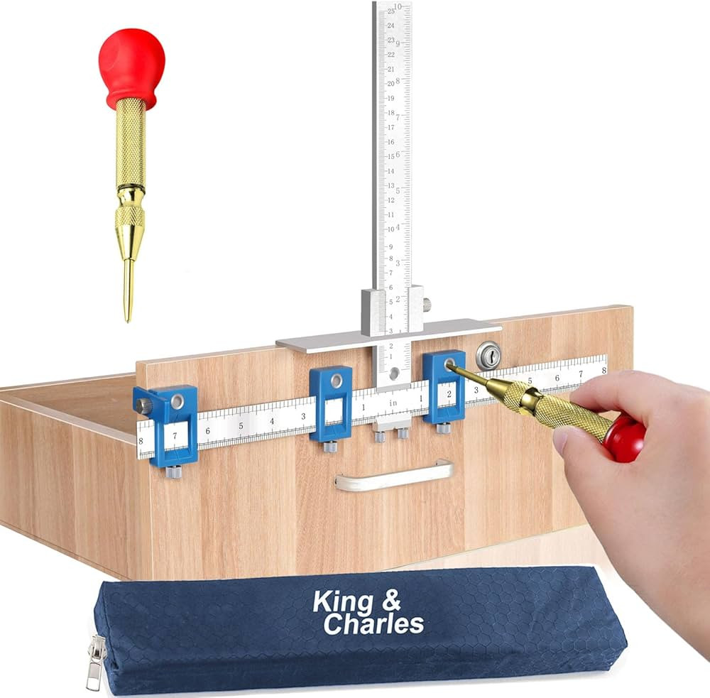 Cabinet Hardware Jig, King&Charles Metal Cabinet Handle Jig with Automatic Center Punch, Perfect ... | Amazon (US)